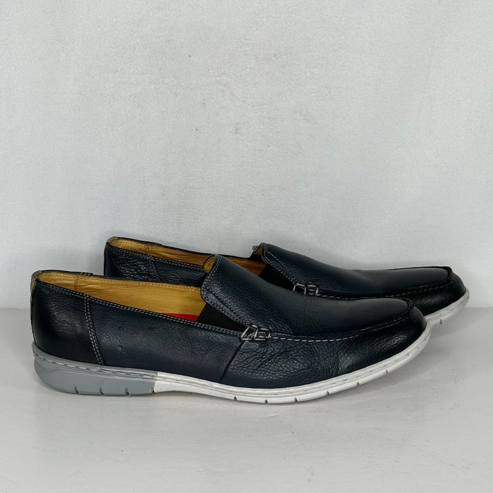 Sandro Moscoloni M180‎ Navy Blue Racino Leather Loafers Comfort Sz 9 1/2